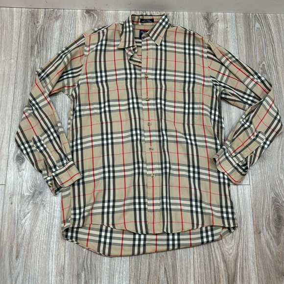 burberry Other - Burberrys  nova check print men button down shirt size Small